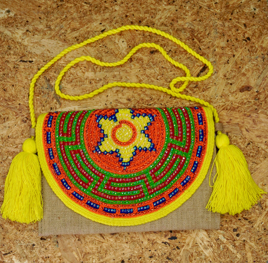 Sobre de yute decorado