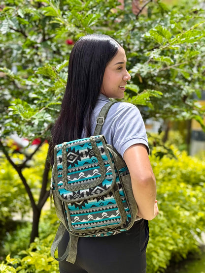 Mochila en gamuza y alpaca