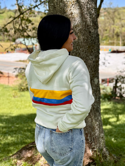 Buso bicentenario Colombia mujer beige y negro